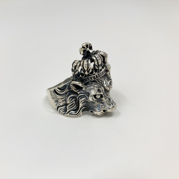 Crown Lion King ring sterling silver 925 for men - Picture 8 of 9